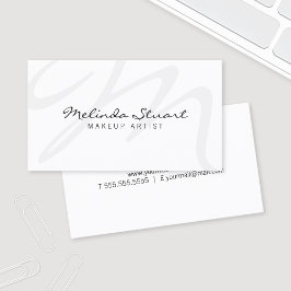 Professioneel Modern Wit Monogram Visitekaartje