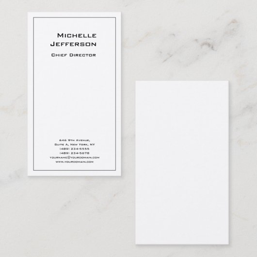Professioneel, modern, wit visitekaartje (Voorkant / Achterkant)