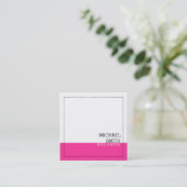 Professioneel, modern, wit, warm roze vierkante visitekaartje (Staand voorkant)