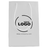 Professioneel modern zakelijk logo grijs medium cadeauzakje (Voorkant)