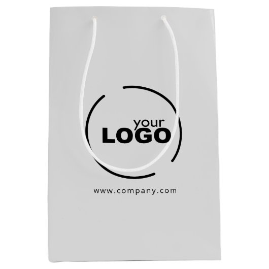 Professioneel Modern Zakelijk Logo Grijs Medium Cadeauzakje (Voorkant)
