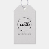 Professioneel modern zakelijk Logo QR Code Grijs L Cadeaulabel (Voorkant)