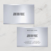 Professioneel, modern, zilver, elegant glam visitekaartje (Voorkant / Achterkant)