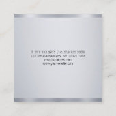 Professioneel Modern Zilver Elegant Handgeschreven Vierkante Visitekaartje (Achterkant)