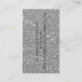 Professioneel, modern, zilver glitter visitekaartje (Achterkant)
