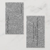 Professioneel, modern, zilver glitter visitekaartje (Voorkant / Achterkant)
