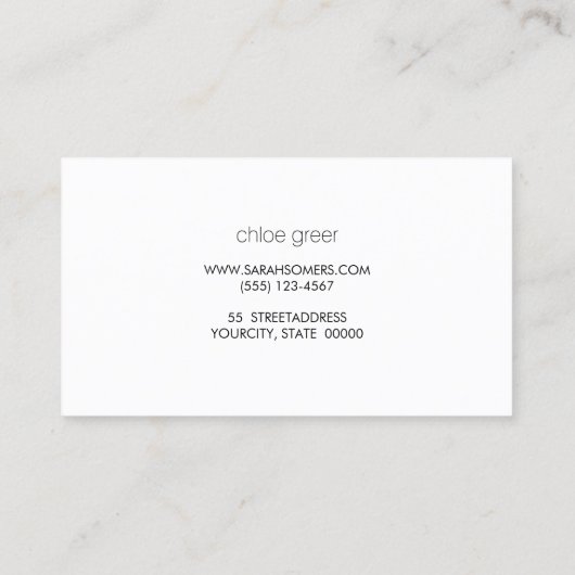 Professioneel, modern, zilver, lichtgrijs visitekaartje (Achterkant)