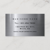 Professioneel, modern, zilver metaal visitekaartje (Achterkant)