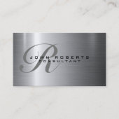 Professioneel, modern, zilver metaal visitekaartje (Voorkant)
