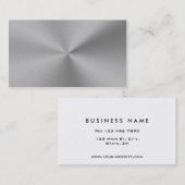 Professioneel, modern, zilver metaal visitekaartje (Voorkant / Achterkant)