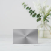 Professioneel, modern, zilver metaal visitekaartje (Staand voorkant)