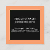 Professioneel modern Zwart atoommonogram Vierkante Visitekaartje (Achterkant)