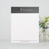 Professioneel, modern, zwart, eenvoudig briefhoofd sjabloon (Staand voorkant)