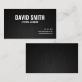 Professioneel, modern zwart, eenvoudig metaal visitekaartje (Voorkant / Achterkant)