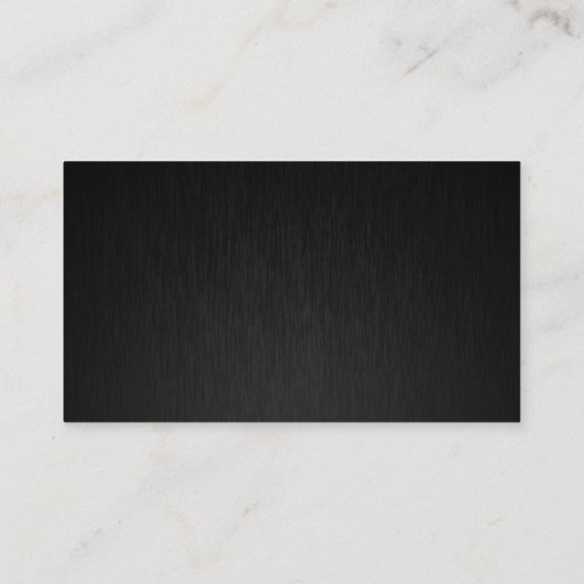 Professioneel, modern zwart, eenvoudig metaal visitekaartje (Achterkant)