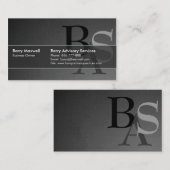 Professioneel, modern zwart, eenvoudig visitekaartje (Voorkant / Achterkant)