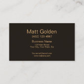 Professioneel, modern, zwart en bruin visitekaartje (Achterkant)
