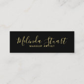 Professioneel, modern zwart en goud mini visitekaartje (Voorkant)