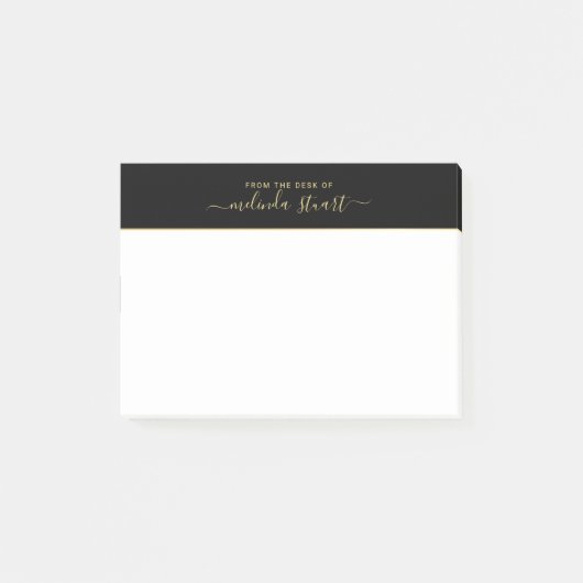 Professioneel, modern, zwart en goud post-it® notes (Voorkant)