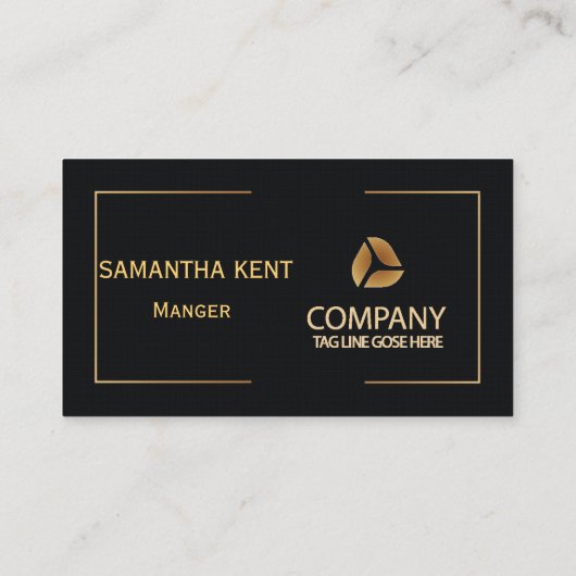 Professioneel, modern zwart en goud visitekaartje (Achterkant)