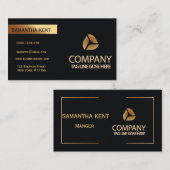 Professioneel, modern zwart en goud visitekaartje (Voorkant / Achterkant)