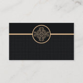 Professioneel, modern zwart en goud visitekaartje (Achterkant)