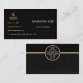 Professioneel, modern zwart en goud visitekaartje (Voorkant / Achterkant)