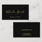 Professioneel, modern zwart en goud visitekaartje (Voorkant / Achterkant)