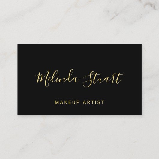 Professioneel, modern zwart en goud visitekaartje (Voorkant)