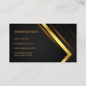 Professioneel, modern zwart en goudVisitekaartje Visitekaartje (Achterkant)