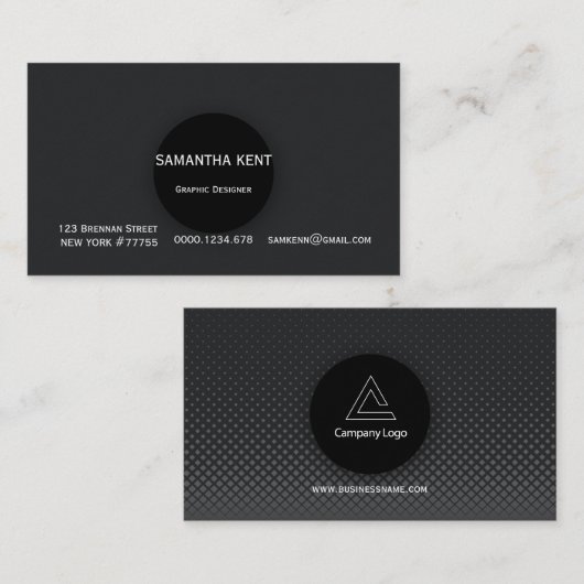 Professioneel Modern zwart en grijs Visitekaartje (Voorkant / Achterkant)