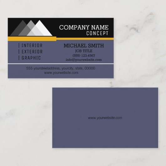 Professioneel modern zwart en onafhankelijk visitekaartje (Voorkant / Achterkant)