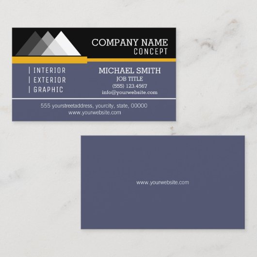 Professioneel modern zwart en onafhankelijk visitekaartje (Voorkant / Achterkant)