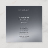 Professioneel, modern zwart en wit elegant vierkante visitekaartje (Achterkant)