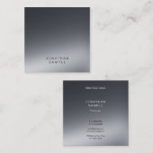 Professioneel, modern zwart en wit elegant vierkante visitekaartje (Voorkant / Achterkant)