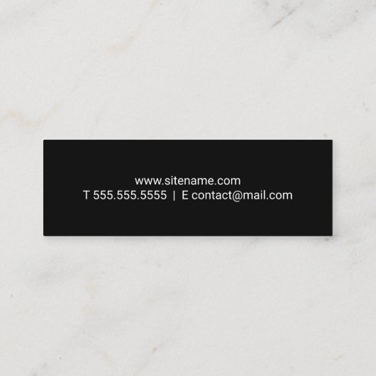 Professioneel, modern, zwart en wit mini visitekaartje (Achterkant)