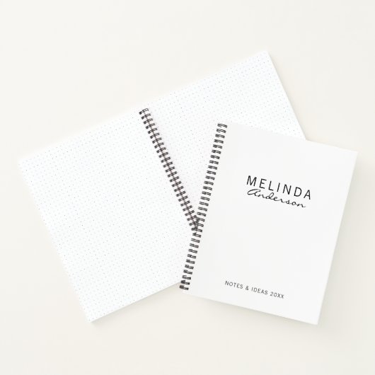 Professioneel, modern, zwart en wit notitieboek (Binnen)