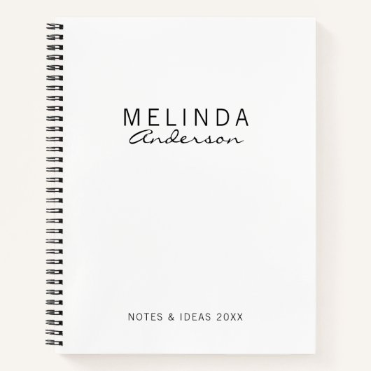 Professioneel, modern, zwart en wit notitieboek (Voorkant)