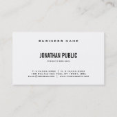 Professioneel, modern, zwart en wit, stijlvol desi visitekaartje (Achterkant)