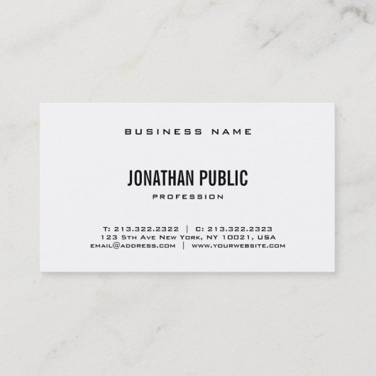 Professioneel, modern, zwart en wit, stijlvol desi visitekaartje (Achterkant)