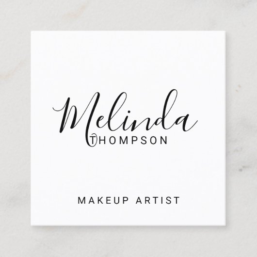 Professioneel, modern, zwart en wit vierkante visitekaartje (Voorkant)