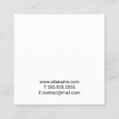 Professioneel, modern, zwart en wit vierkante visitekaartje (Achterkant)