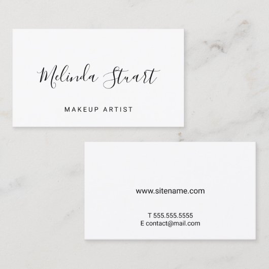 Professioneel, modern, zwart en wit visitekaartje (Voorkant / Achterkant)