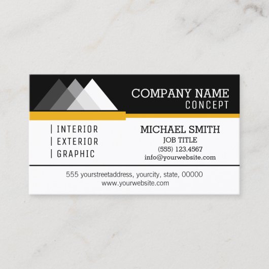 Professioneel, modern, zwart en wit visitekaartje (Voorkant)