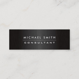 Professioneel, modern, zwart geborsteld metaal mini visitekaartje