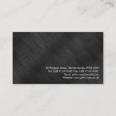 Professioneel, modern, zwart geborsteld metaal visitekaartje (Achterkant)