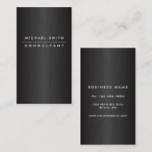 Professioneel, modern, zwart geborsteld metaal visitekaartje (Voorkant / Achterkant)