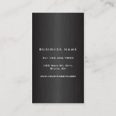 Professioneel, modern, zwart geborsteld metaal visitekaartje (Achterkant)