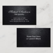 Professioneel, modern, zwart, gekraateerd metaal visitekaartje (Voorkant / Achterkant)