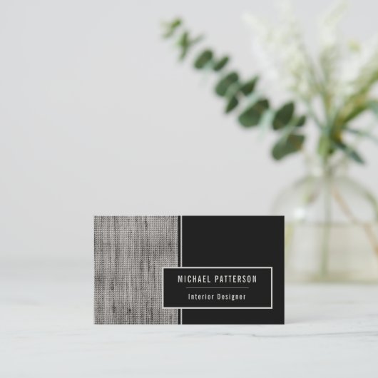 Professioneel Modern Zwart Gestextureerd Stijlvol Visitekaartje (Staand voorkant)